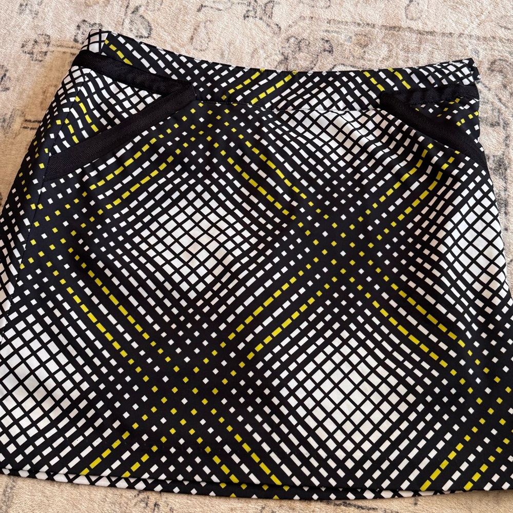 EP Pro Golf Skort Size 6 Black White Geometric Lime Green Athletic Skirt - Picture 5 of 10